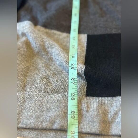 CASHMERE %100  Cardigan ‎ Colorblock Women Large Black Gray Open Front Cardigan - Picture 7 of 7